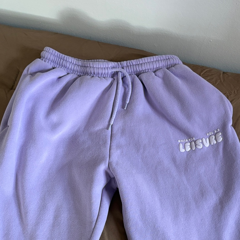 White Fox Boutique Lilac Fleece Joggers - Picture 2 of 5